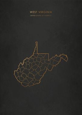 Gold West Virginia Map