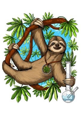 Sloth Hippie Weed Stoner