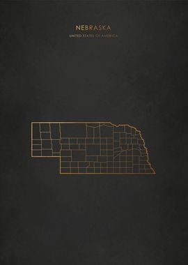 Gold Nebraska Map