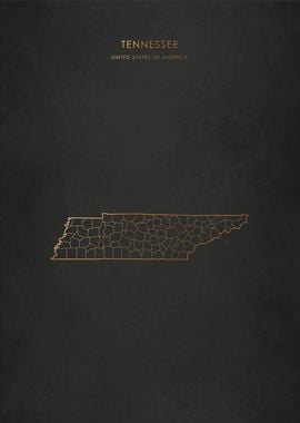 Gold Tennessee Map