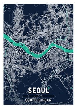 Seoul Blue Dark Color City