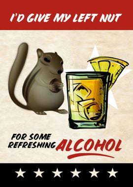 LEFT NUT ALCOHOL SQUIRREL