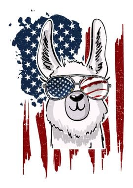 US Flag Llama Sunglasses