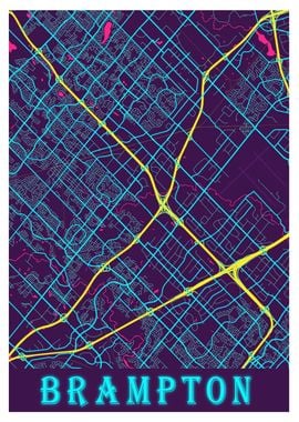  Brampton Neon City Map