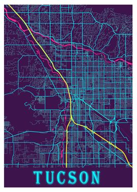  Tucson Neon City Map