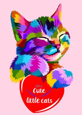 Colorful cute little Cats