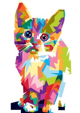 Colorful cute Kitten Cat