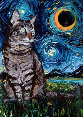 Cat by nature oil painted