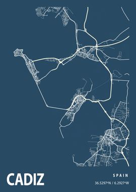 Cadiz Blueprint Street Map