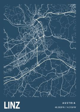 Linz Blueprint Street Map