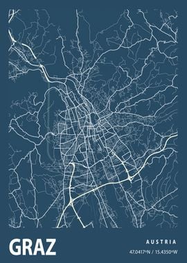 Graz Blueprint Street Map