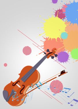 Colorful Violin Instrument