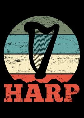 Harp Player Musician Retro