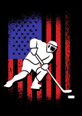 Hockey USA America flag