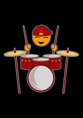 Pôster engraçado do baterista Emoji, fotoPôster engraçado do baterista Emoji, foto  