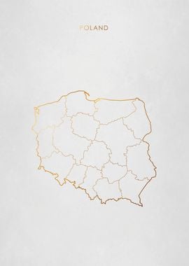 Gold Poland Map