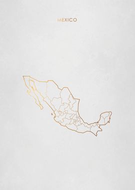 Gold Mexico Map