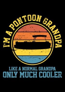 Pontoon Boat Grandpa Retro