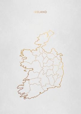 Gold Ireland Map