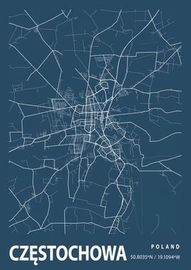 Czestochowa Blueprint Map