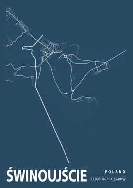 Swinoujscie Blueprint Map