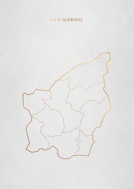 Gold San Marino Map