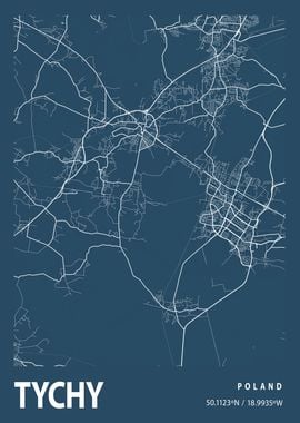 Tychy Blueprint Street Map