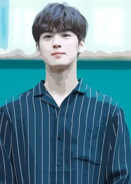 Cha Eun Woo Idol Kpop Poster picture metal print paint by