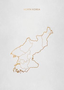 Gold North Korea Map