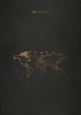 The World Map in Gold