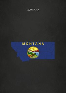 Montana Flag Map