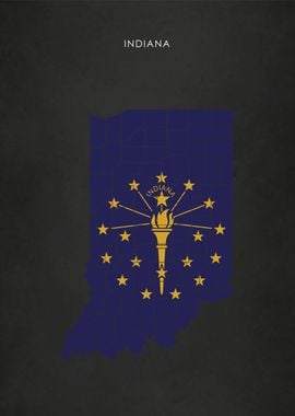 Indiana Flag Map