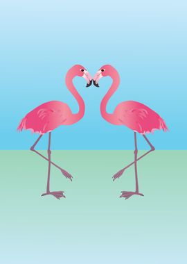 Two Pink flamingos