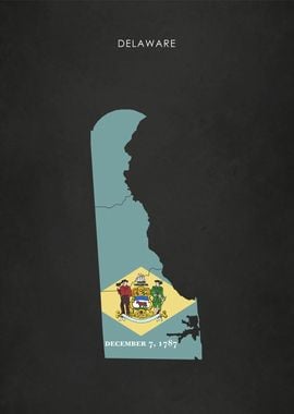 Delaware Flag Map