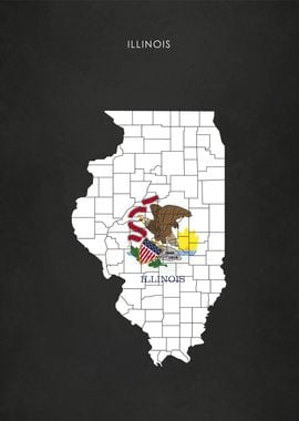 Illinois Flag Map