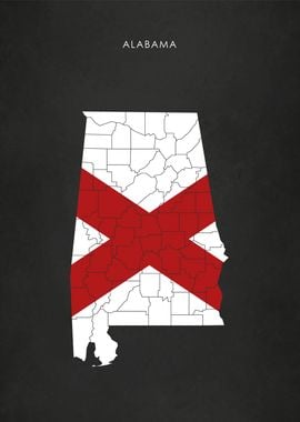 Alabama Flag Map