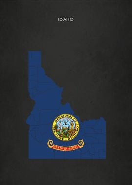 Idaho Flag Map