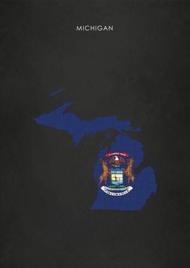 Michigan Flag Map