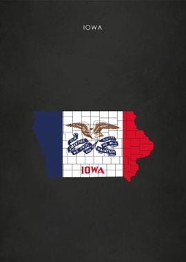 Iowa Flag Map