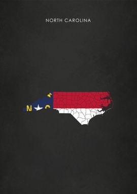 North Carolina Flag Map