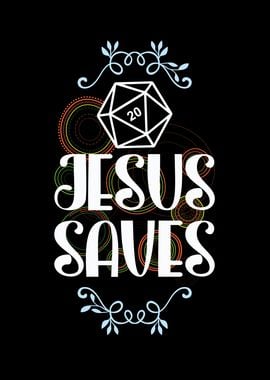 Jesus Saves D20 Dice