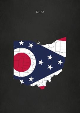 Ohio State Flag Map