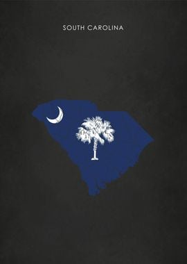 South Carolina Flag Map