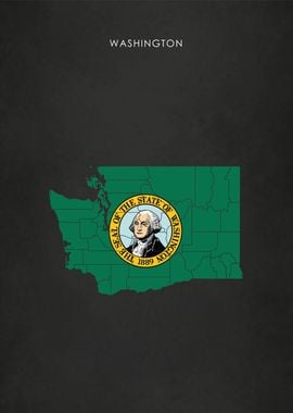 Washington Flag Map