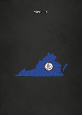 Virginia Flag Map