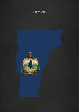 Vermont Flag Map