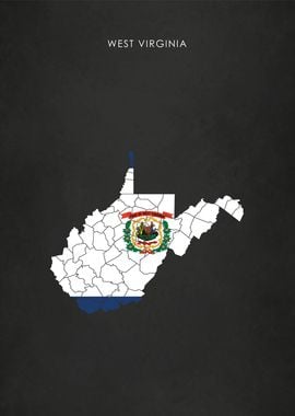 West Virginia Flag Map