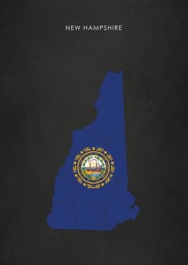 New Hampshire Flag Map