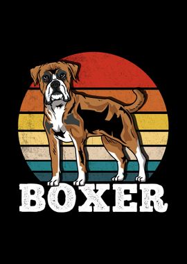 Boxer Dog Retro