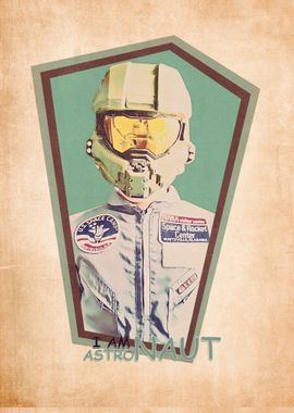 Astronaut Retro Poster